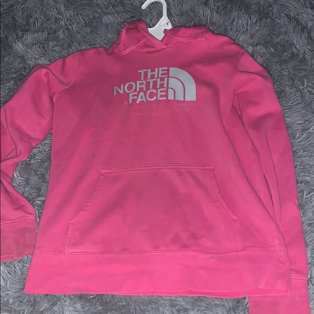 Pink north face sweatshirt